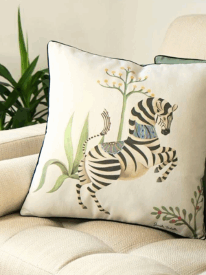 coussin coton lin zebra x gisela talita
