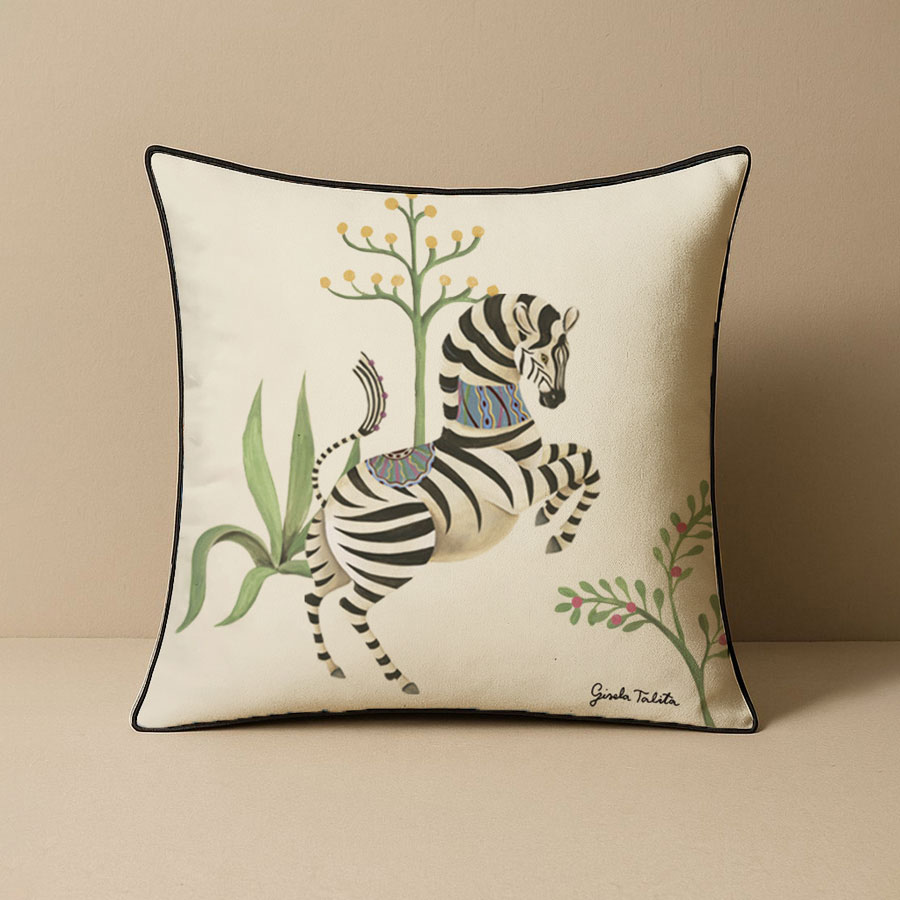 coussin coton velours zèbre Gisela Talita Unstandart