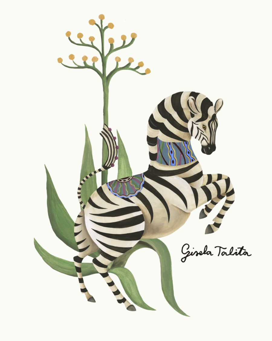 Coussin coton lin zebra x Gisela Talita