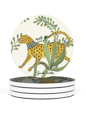 dessous verre ceramique Gisela Talita artiste leopard