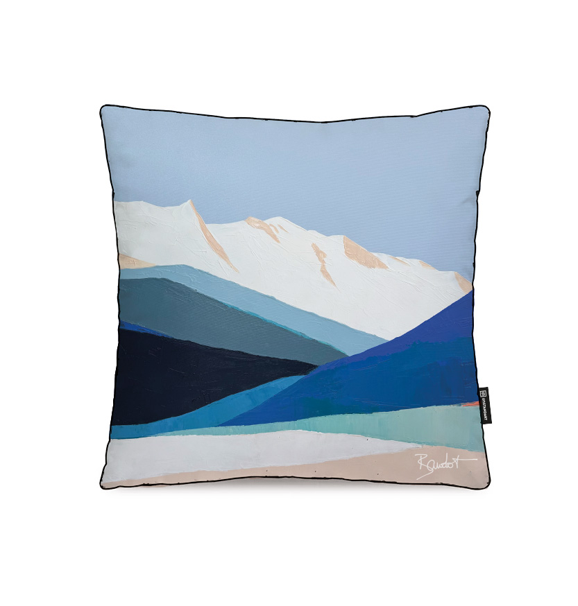 Coussin coton et dos velours Unstandart x Constance Baudot - Paysage montagne