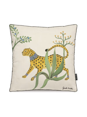 Coussin coton lin Gisela Talita artiste Leopard jungle