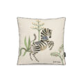 Coussin coton lin Gisela Talita artiste zèbre jungle