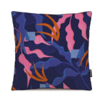 Coussin velours artiste noon rose bleu jungle rose bleu