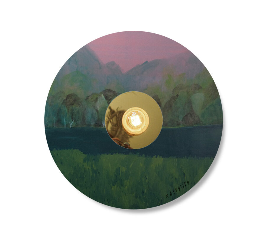 applique murale paysage Nattosito artiste rond luminaire