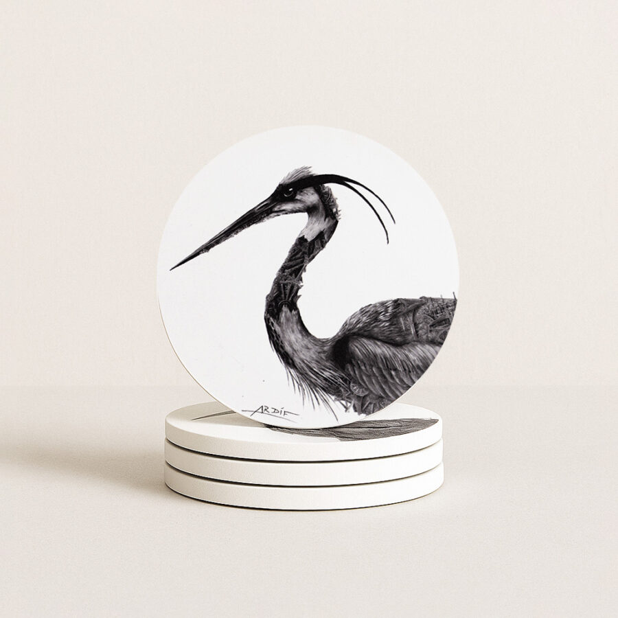 sous-verre Ardif céramique héron Unstandart