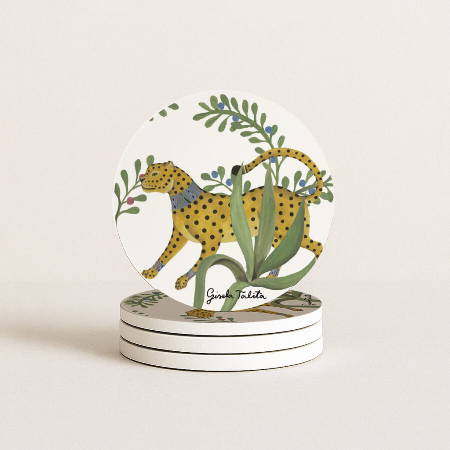 sous-verre Gisela Talita léopard céramique Unstandart